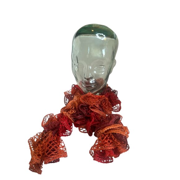 Blue & Red Lacey Scarves - Picture 4 of 7